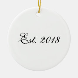 Est. Year Personalized Couple Design Julgransprydnad Keramik