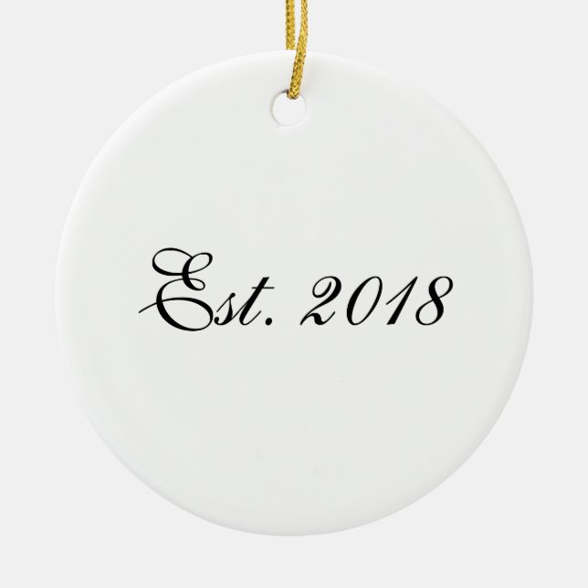 Est. Year Personalized Couple Design Julgransprydnad Keramik (Framsidan)