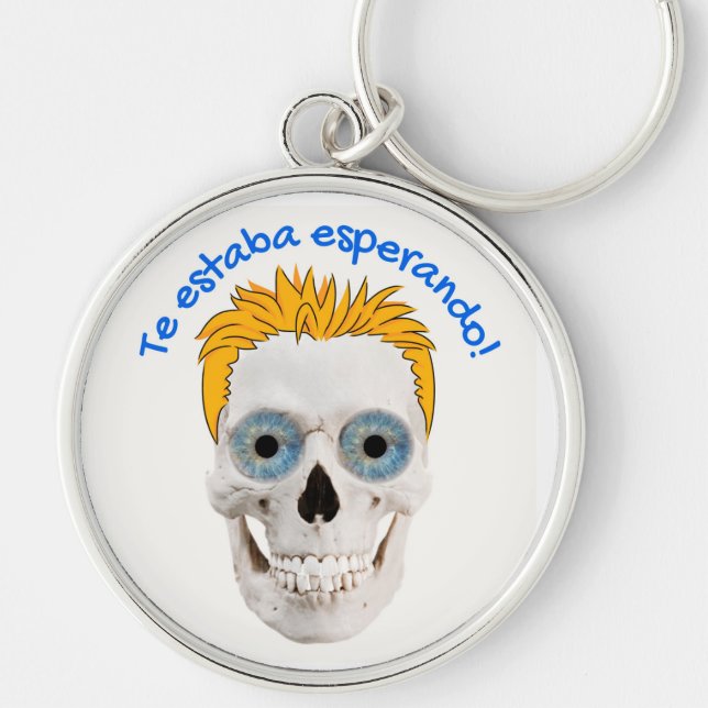 ESTABA ESPERANDO CALAVERA RUND SILVERFÄRGAD NYCKELRING (Framsidan)