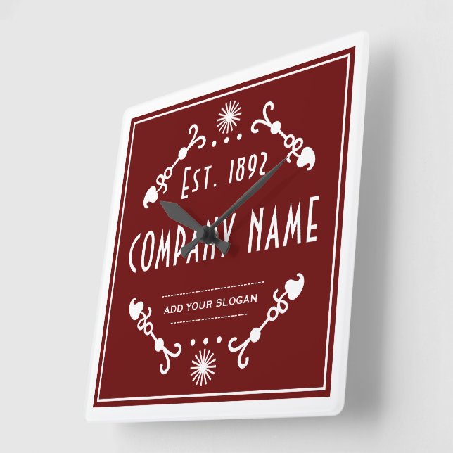 Established Business Name, Decorative Fyrkantig Klocka (Vinkel)