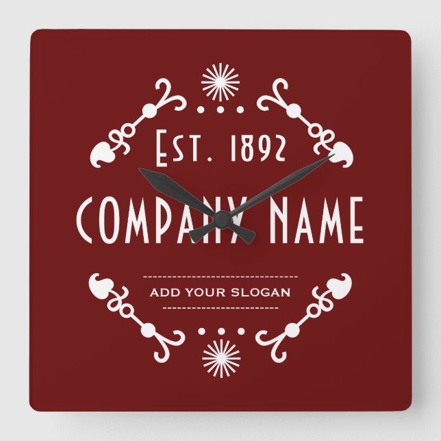 Established Business Name, Decorative Fyrkantig Klocka (Framsida)