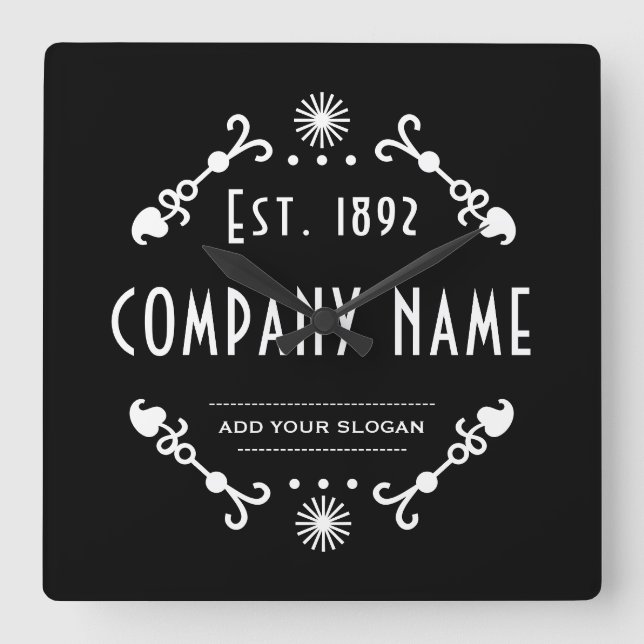 Established Business Name, Decorative Fyrkantig Klocka (Framsida)