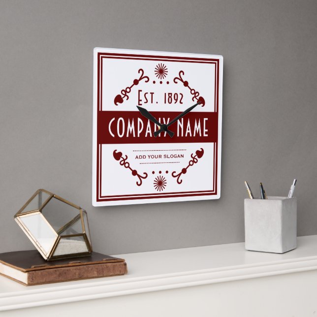 Established Business Name, Decorative Fyrkantig Klocka (Kontor)