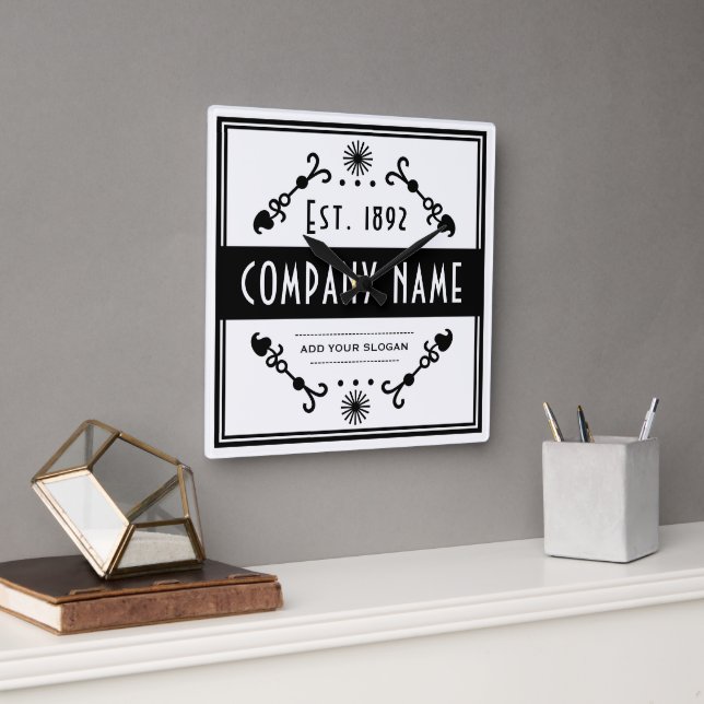 Established Business Name, Decorative Fyrkantig Klocka (Kontor)