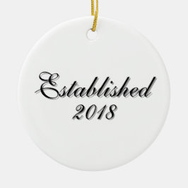 Established Year Personalized Couple Design Julgransprydnad Keramik