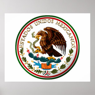 Estados Unidos Mexicanos (Eagle från mexikanska Fl Poster