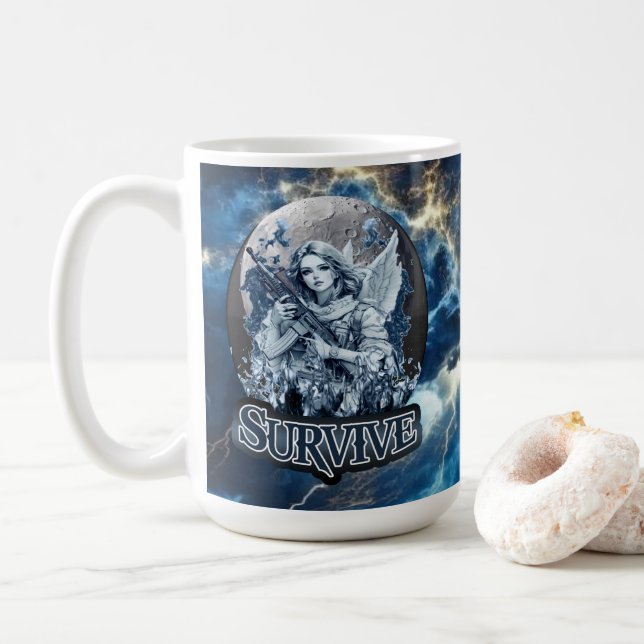 Estampa Anjo – Cyberpunk Guardian Angel - Caneca Kaffemugg (Med munk)