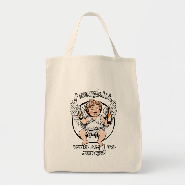 Estampa Anjo - Funny Guardian Angel – Bolsa Tygkasse (Framsidan)