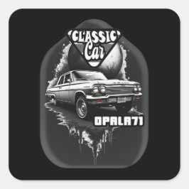 Estampa Carro - Classic Car Opala 71 - Adesivo Fyrkantigt Klistermärke