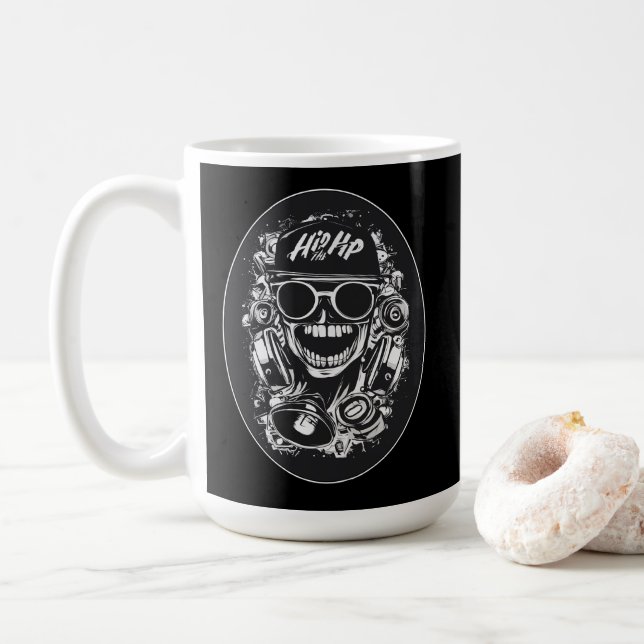 Estampa Hip Hop - Hip Hop Skull Vibes - Caneca Kaffemugg (Med munk)