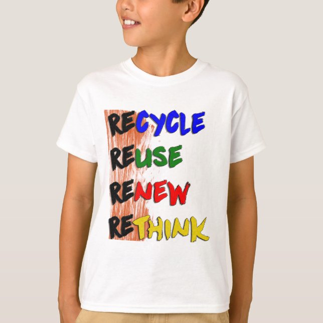 Estampa Recicle reutilize renove repense T Shirt (Framsida)