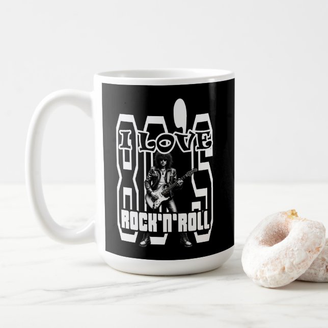 Estampa Rock - I Love 80s Rock’n’Roll – Caneca Kaffemugg (Med munk)