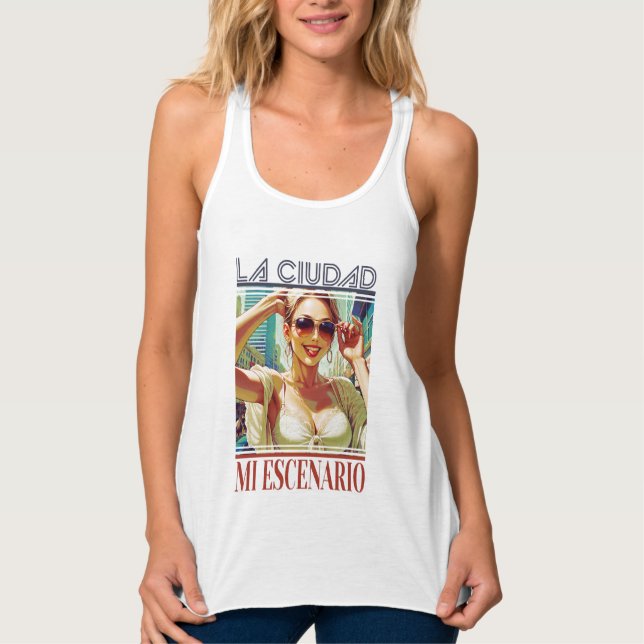 Estampado Chica de ciudad Linne Med Racerback (Framsida)