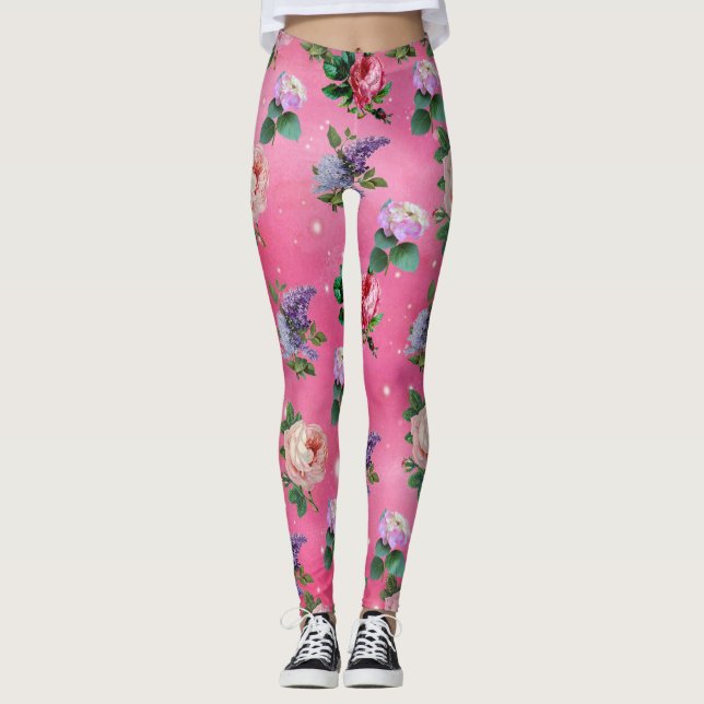 estampado de primavera leggings (Framsida)