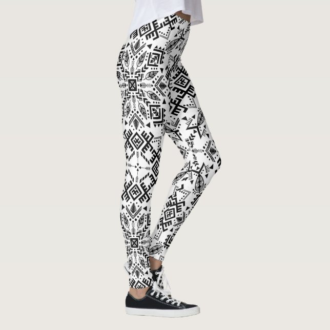 Estampado de Tejido Artesanal | Efecto Punto Boho  Leggings (Höger)