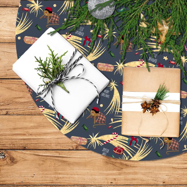 estampado navideño de regalos y dulces para niños julgransmatta borstad polyester (Skapare uppladdad)