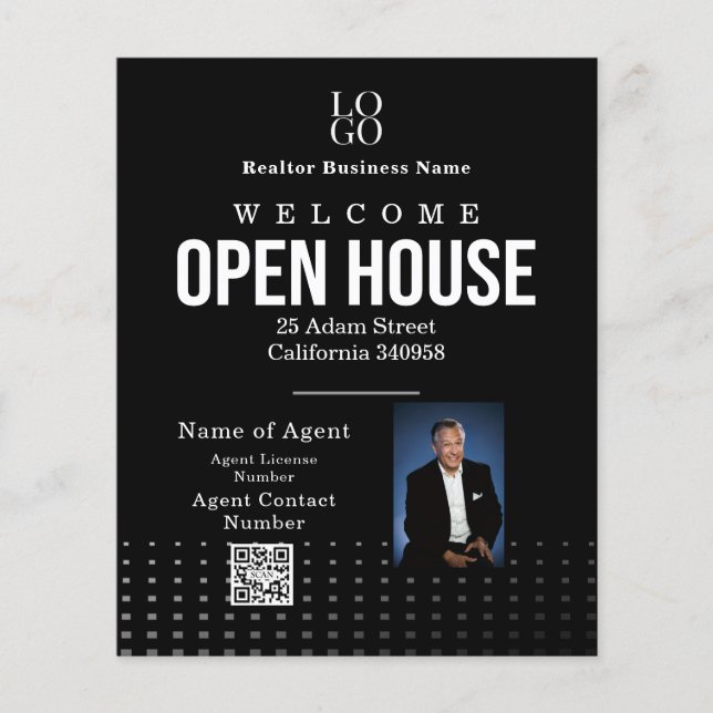 Estate Open House Logo Photo Black Flygblad (Framsidan)