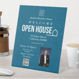 Estate Open House Logo Photo Blue