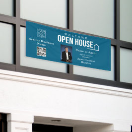 Estate Open House Logo Photo Blue