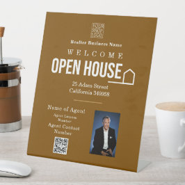 Estate Open House Logo Photo Brown