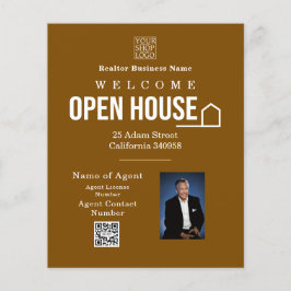 Estate Open House Logo Photo Brown Flygblad