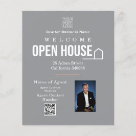 Estate Open House Logo Photo Grey Flygblad