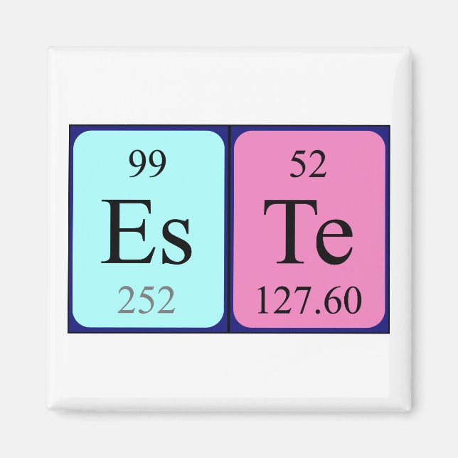 Este Periodisk bord namn magnet (Framsidan)