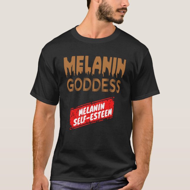 Esteem och Black History Month 2023 Melanin G T Shirt (Framsida)