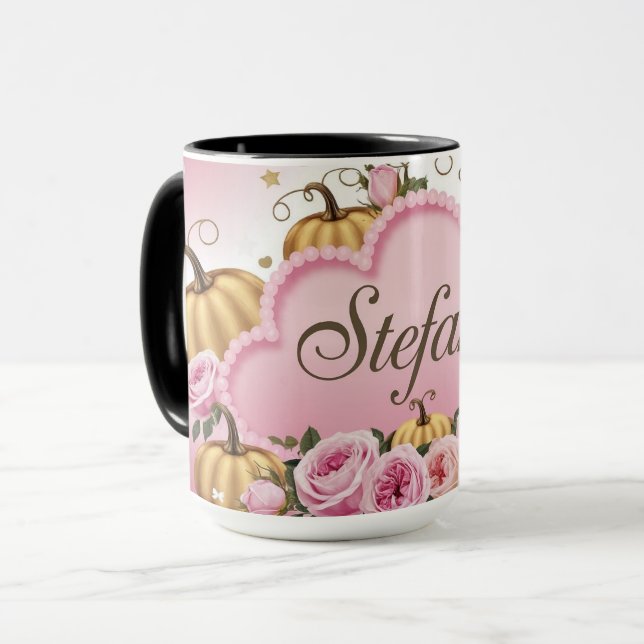 Estefany - Whimsical Rosa Cloud Coffee Mugg (Framsida vänster)