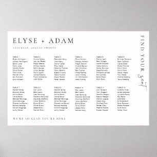 Estelle Modern Minimal 12 Bord säten Poster