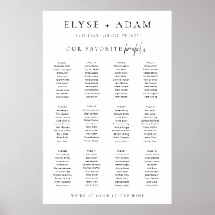 Estelle Modern Minimal 12 Bord säten Poster