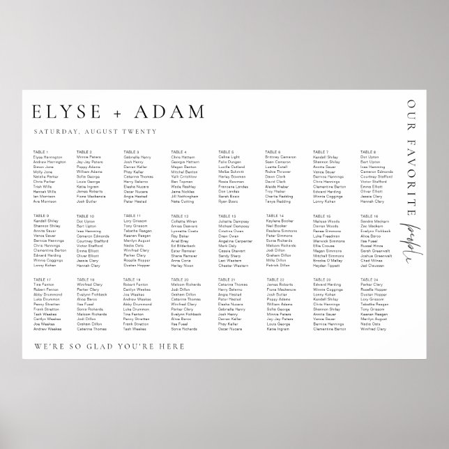 Estelle Modern Minimal 24 Bord säten Poster (Framsidan)