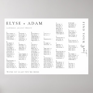 Estelle Modern Minimal Alfabetisk sittning Poster
