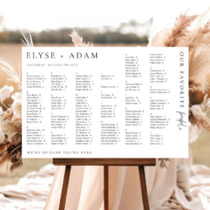 Estelle Modern Minimal Alfabetisk sittning Poster