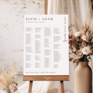 Estelle Modern Minimal Alfabetisk sittning Poster