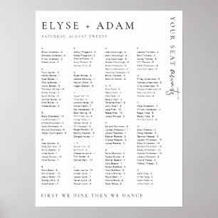 Estelle Modern Minimal Alfabetisk Sittplatsposter Poster