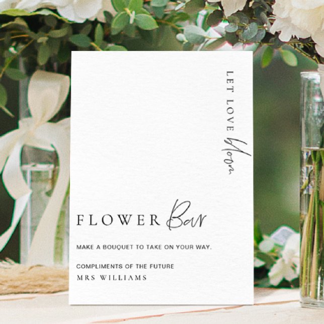 Estelle Modern Minimal Blomster Bar skylt (Estelle Flower Bar Sign )