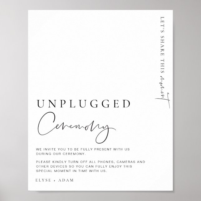 Estelle Modern Minimal Ceremony-signatur utan plug Poster (Framsidan)