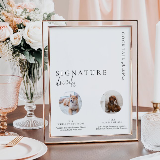 Estelle Modern Minimal Foto Signatur Drycker Skylt (Skapare uppladdad)