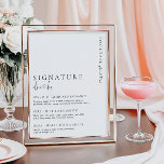 Estelle Modern Minimal Namnteckning Drinks-tecken Poster<br><div class="desc">Det här namnteckning dryckesmenytecknet har en modern kalligrafisk skriptrubrik och minimalistisk design. Skripttextrubriken är en bild som inte kan redigeras. Rubrikbilden kan storleksändras så att den passar alla poster storleka. All annan text är helt redigerbar. Om du vill göra en mer avancerad anpassning av den här designen väljer du bara...</div>