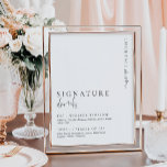 Estelle Modern Minimal Namnteckning Drinks-tecken Poster<br><div class="desc">Det här namnteckning dryckesmenytecknet har en modern kalligrafisk skriptrubrik och minimalistisk design. Skripttextrubriken är en bild som inte kan redigeras. Rubrikbilden kan storleksändras så att den passar alla poster storleka. All annan text är helt redigerbar. Om du vill göra en mer avancerad anpassning av den här designen väljer du bara...</div>
