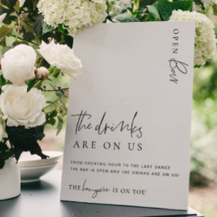 Estelle Modern Minimal Öppen Bar Meny Skylt