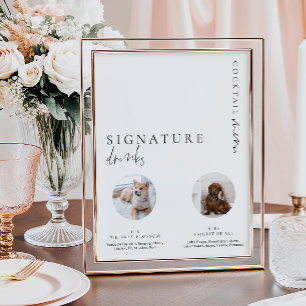 Estelle Modern Minimal Photo Namnteckning Drinks-t Poster