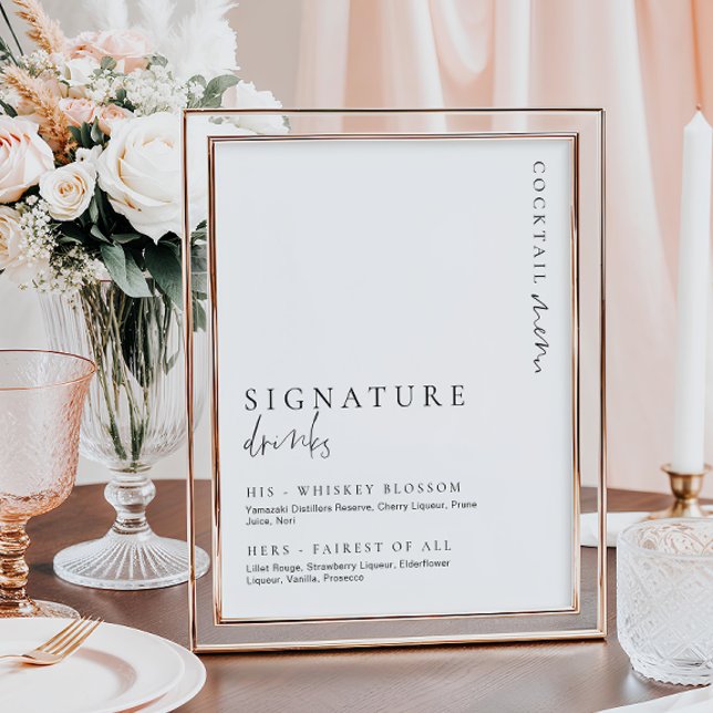 Estelle Modern Minimal Signaturdryckesskylt Poster (Skapare uppladdad)