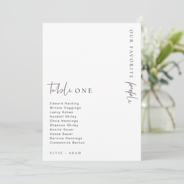 Estelle Modern Minimalistisk Bordskort för Bröllop (Stående Fram)