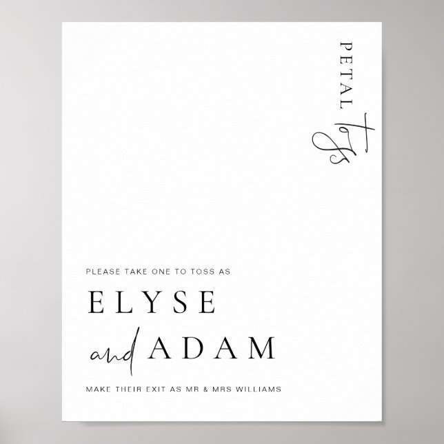Estelle Modern Minimum Petal Toss Sign Poster (Framsidan)