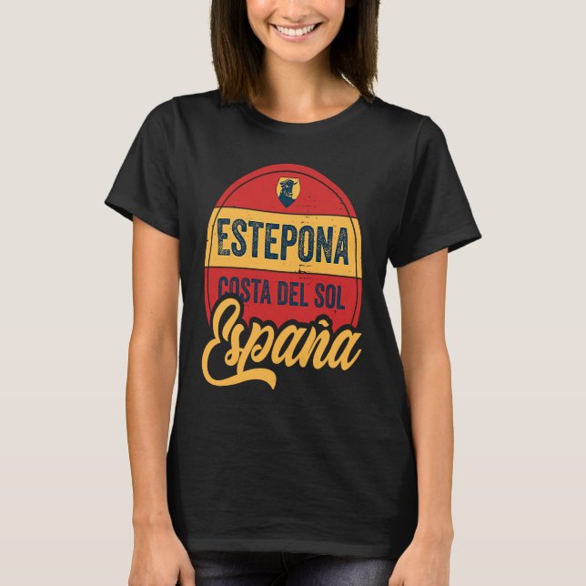 Estepona Costa del Sol Spanien T Shirt (Framsida)