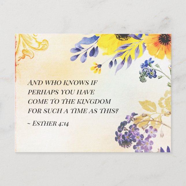 Ester 4:14 Kom till Storbritannien för en sådan ti Vykort (Framsida)