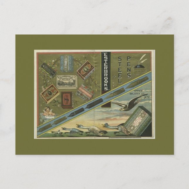 Esterbrooks Steel Pens Ad Vykort (Framsida)