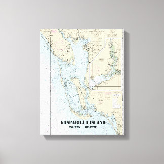 Estero Bay till Lemon Bay Nautical Chart 11426 Canvastryck